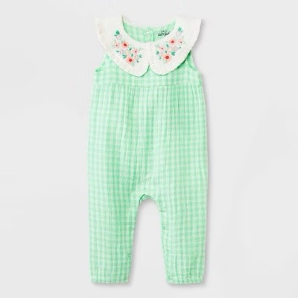 Cat & Jack Springtime Gingham Romper 12M